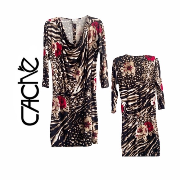 ❤️ CACHE Dress , Animal and Floral Career/Date Night - Picture 10 of 16
